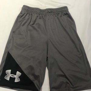 Boys Grey Under Armour Athletic Shorts